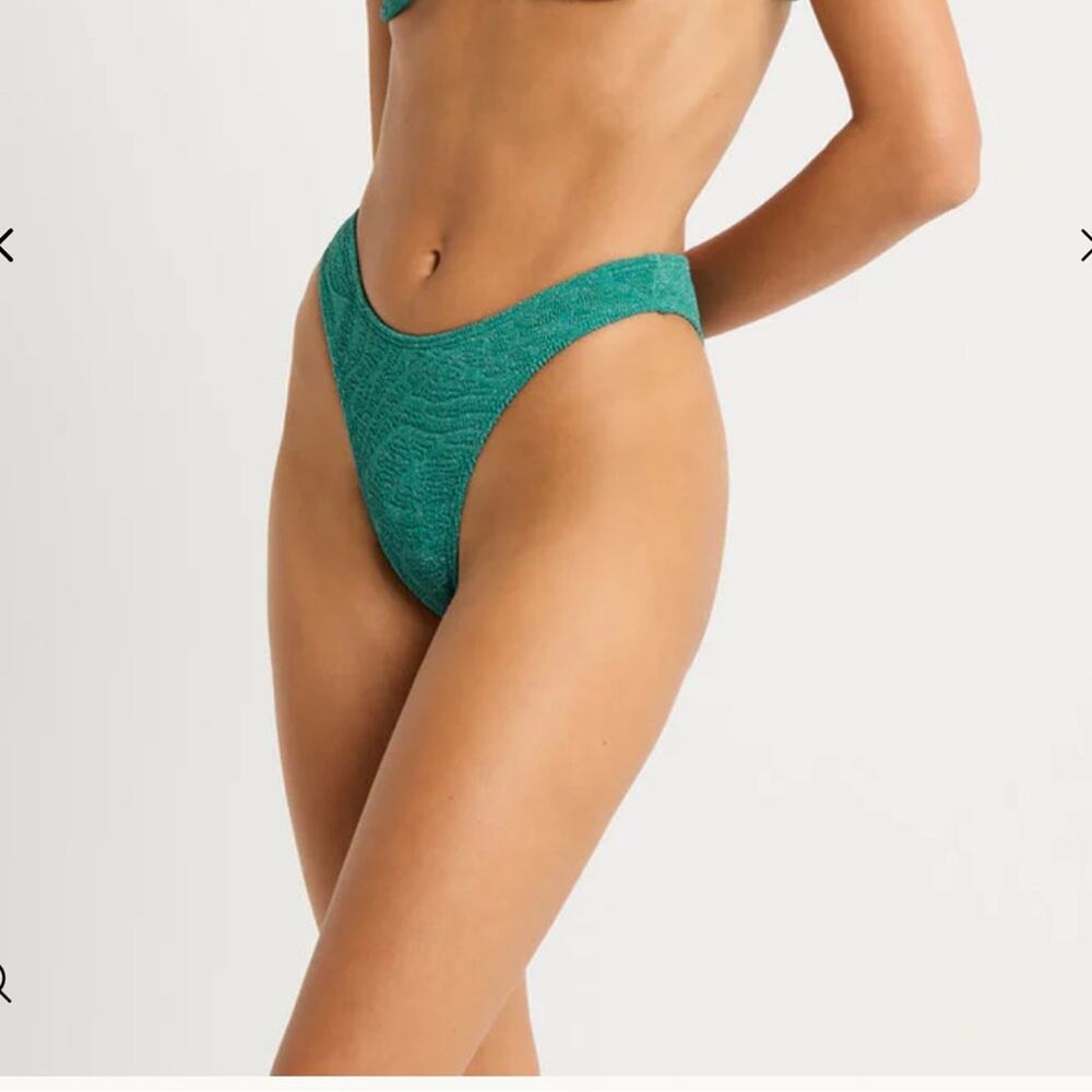 Bond eye Australia christy brief Teal Lurex bottom unsized XS S M L crinkle